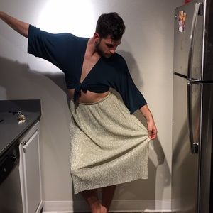 Kimchi Blue (UO) Scintillating, pleated midi skirt